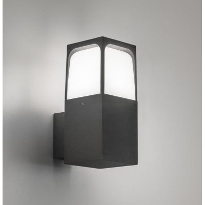 LAMPADA DA PARETE IP44 IN ALLUMINIO MARRONE O ANTRACITE CON LAMPADINA E27 DESIGN MODERNO