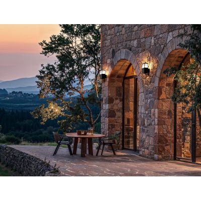 LAMPADA DA PARETE IP44 IN ALLUMINIO MARRONE O ANTRACITE CON LAMPADINA E27 DESIGN MODERNO