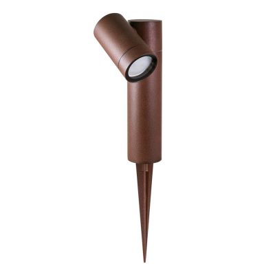 PROIETTORE IN ALLUMINIO 1 LUCE ORIENTABILE MARRONE O ANTRACITE IP65 CON PICCHETTO LAMPADINA GU10