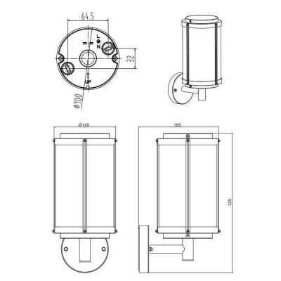 TANARO APPLIQUE DA ESTERNO H32 STILE CLASSICO IP44 ANTRACITE O RUGGINE LUCE DIFFUSA TRIO LIGHTING - Cristalensi Shop Online