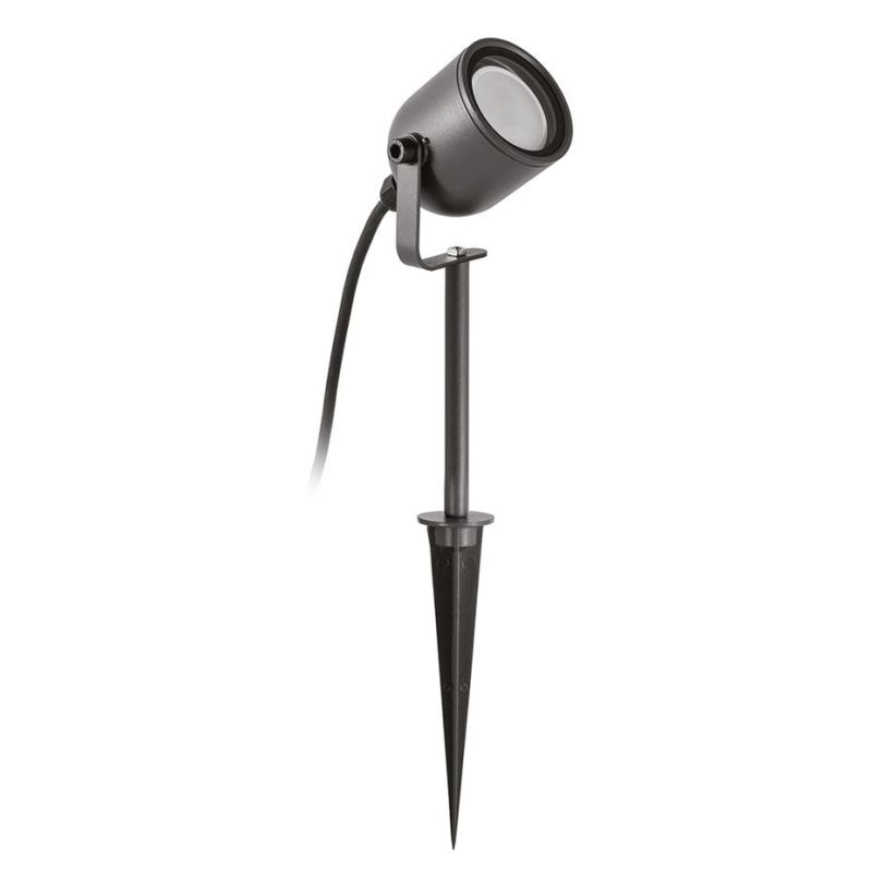 PROIETTORE IN ALLUMINIO ORIENTABILE 2 MISURE IP65 ALLUMINIO 3 COLORI CON PICCHETTO LAMPADINA GU10