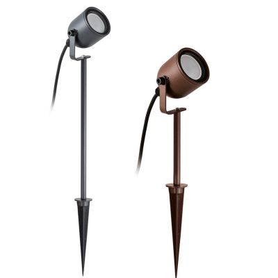 PROIETTORE IN ALLUMINIO ORIENTABILE 2 MISURE IP65 ALLUMINIO 3 COLORI CON PICCHETTO LAMPADINA GU10