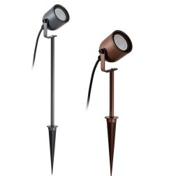 PROIETTORE IN ALLUMINIO ORIENTABILE 2 MISURE IP65 ALLUMINIO 3 COLORI CON PICCHETTO LAMPADINA GU10