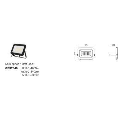 PROIETTORE LED DA ESTERNI IP65 ALLUMINIO NERO LED INTEGRATO LUCE CCT 3000K-4000K-6500K 4 MISURE