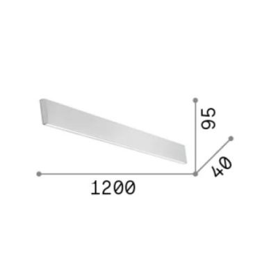APPLIQUE LINEARE CM 120 BIANCA O NERA DIMMERABILE LED 34W LUCE 3000K O 4000K BI-EMISSIONE CRISTALENSI - Cristalensi Shop Online