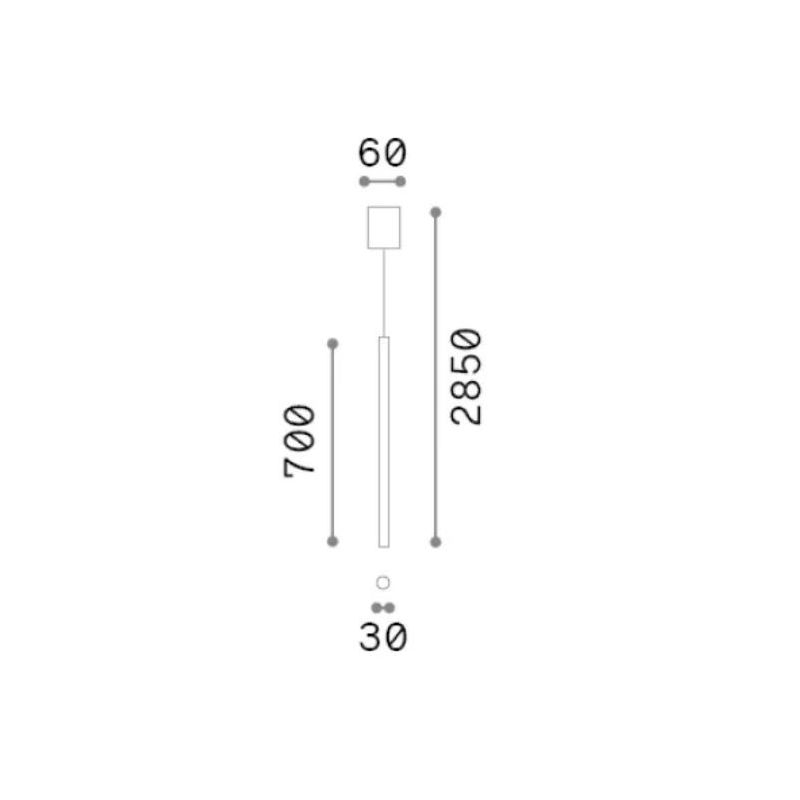 LOOK SOSPENSIONE MODERNA CILINDRICA H70 CM LED 11,5W LUCE 3000K METALLO 3 COLORI