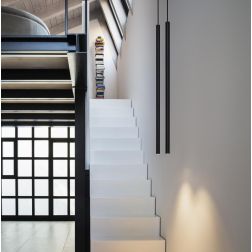 LOOK SOSPENSIONE MODERNA CILINDRICA H70 CM LED 11,5W LUCE 3000K METALLO 3 COLORI 2