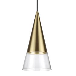 SOSPENSIONE SINGOLA A CONO IN METALLO 3 COLORI DIFFUSORE IN VETRO LAMPADINA GU10 INCLUSA MODERNA 2
