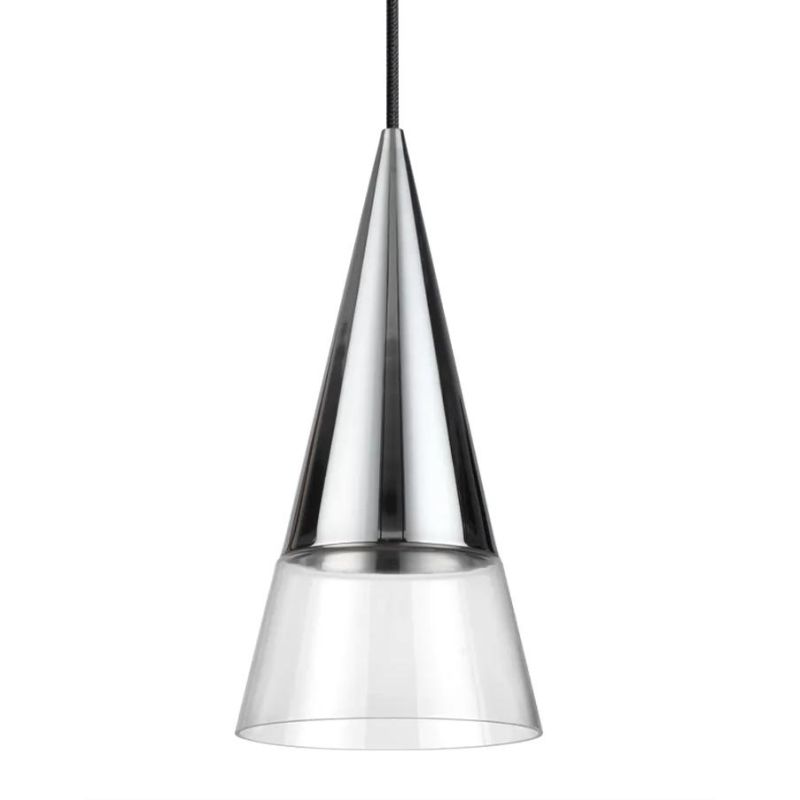 SOSPENSIONE SINGOLA A CONO IN METALLO 3 COLORI DIFFUSORE IN VETRO LAMPADINA GU10 INCLUSA MODERNA