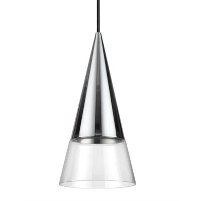 SOSPENSIONE SINGOLA A CONO IN METALLO 3 COLORI DIFFUSORE IN VETRO LAMPADINA GU10 INCLUSA MODERNA