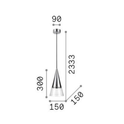 SOSPENSIONE SINGOLA A CONO IN METALLO 3 COLORI DIFFUSORE IN VETRO LAMPADINA GU10 INCLUSA MODERNA