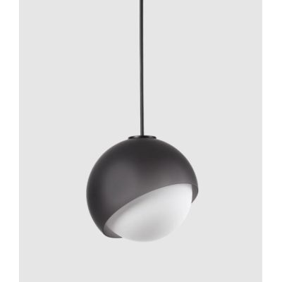 SOSPENSIONE SINGOLA A SFERA 3 MISURE IN METALLO NERO E OTTONE LAMPADINA ATTACCO E27 DESIGN MODERNO