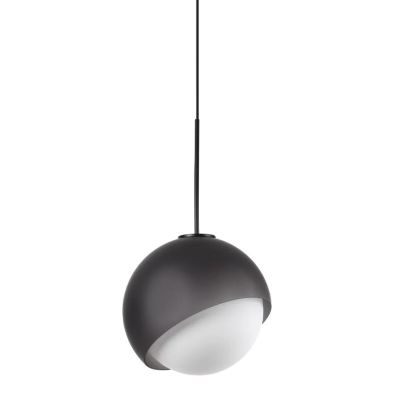 SOSPENSIONE SINGOLA A SFERA D11 CM IN METALLO NERO E OTTONE LAMPADINA G9 INCLUSA DESIGN MODERNO