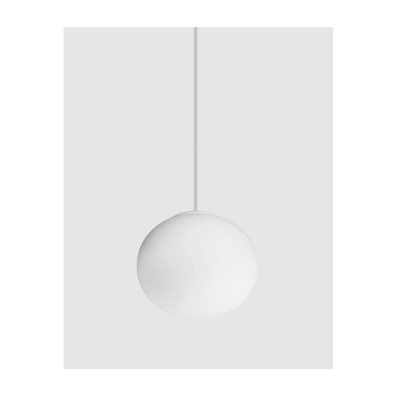 SOSPENSIONE SINGOLA D13 CM IN VETRO BIANCO SOFFIATO MODERNA CON LAMPADINA G9 INCLUSA
