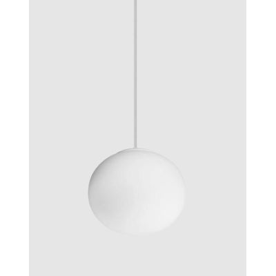 SOSPENSIONE SINGOLA D13 CM IN VETRO BIANCO SOFFIATO MODERNA CON LAMPADINA G9 INCLUSA