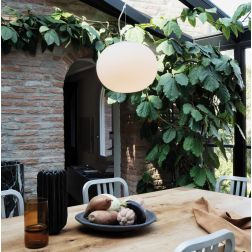 SOSPENSIONE SINGOLA D13 CM IN VETRO BIANCO SOFFIATO MODERNA CON LAMPADINA G9 INCLUSA 2