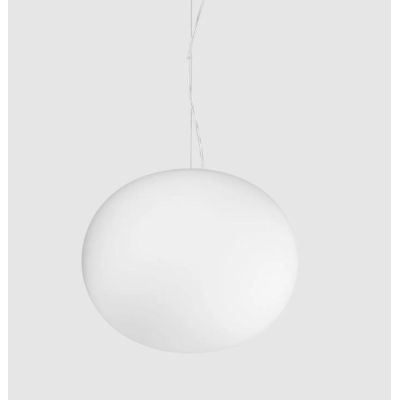 SOSPENSIONE SINGOLA 3 MISURE IN VETRO BIANCO SOFFIATO MODERNA CON LAMPADINA ATTACCO E27