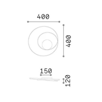 PLAFONIERA  MODERNA 3 MISURE LED INTEGRATO LUCE 3000K COLORI BIANCO NERO O OTTONE MODERNA