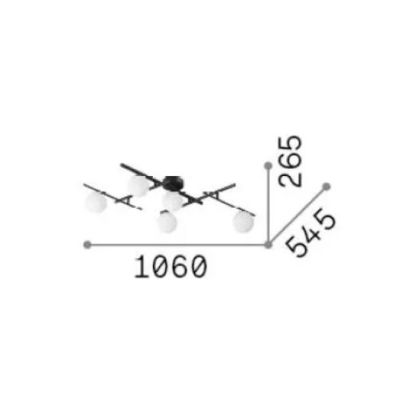 PLAFONIERA 5 LUCI IN METALLO BIANCO,NERO E ORO DIFFUSORI IN VETRO BIANCO LAMPADINE G9 INCLUSE