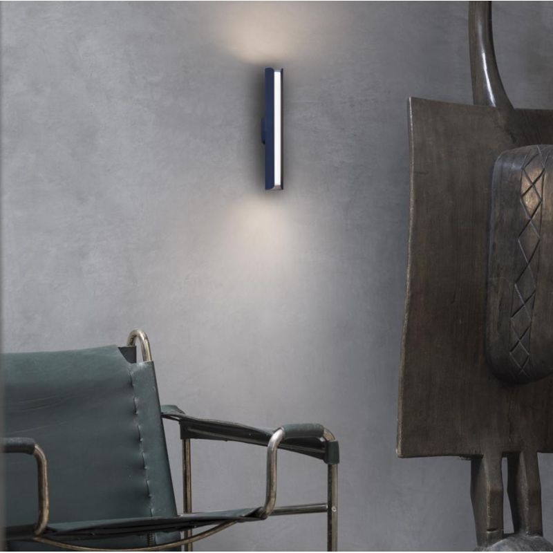 LAMPADA DA PARETE IN ALLUMINIO 9 COLORI LED 8,5W LUCE 3000K ALTEZZA 30 CM DESIGN MODERNO