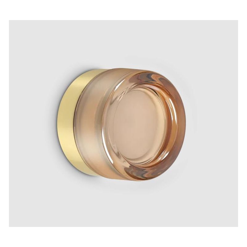 LOLLY PICCOLA APPLIQUE ROTONDA D10,5 CM IN VETRO 3 COLORI LAMPADINA ATTACCO GX53 DESIGN MODERNO