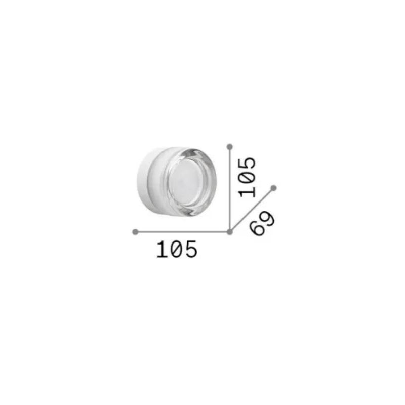 LOLLY PICCOLA APPLIQUE ROTONDA D10,5 CM IN VETRO 3 COLORI LAMPADINA ATTACCO GX53 DESIGN MODERNO