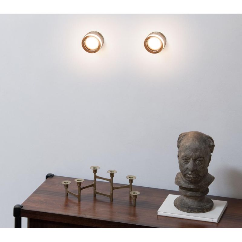 LOLLY PICCOLA APPLIQUE ROTONDA D10,5 CM IN VETRO 3 COLORI LAMPADINA ATTACCO GX53 DESIGN MODERNO