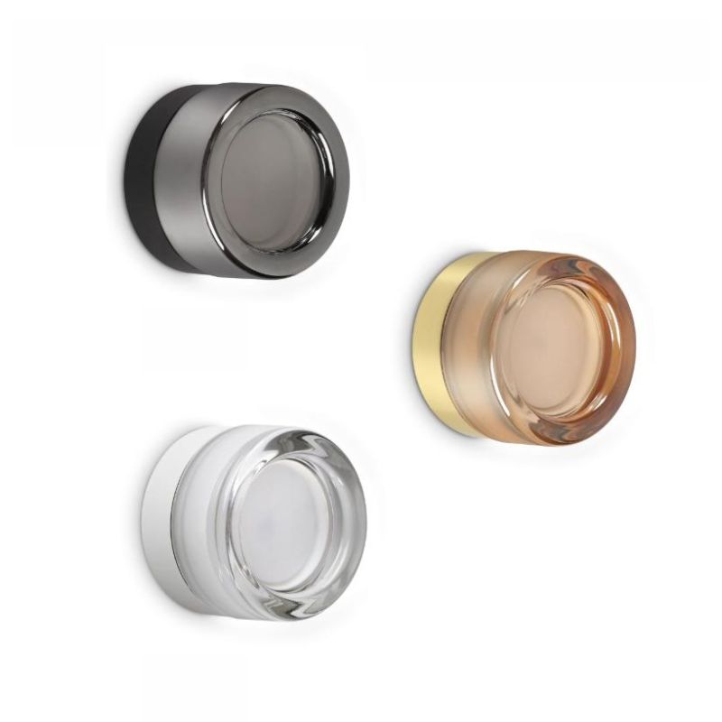 LOLLY PICCOLA APPLIQUE ROTONDA D10,5 CM IN VETRO 3 COLORI LAMPADINA ATTACCO GX53 DESIGN MODERNO