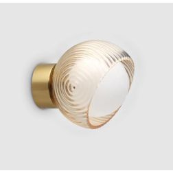 PICCOLA APPLIQUE A SFERA 2 MISURE IN METALLO NERO E OTTONE LAMPADINA ATTACCO G9 E E27 DESIGN MODERNO 2