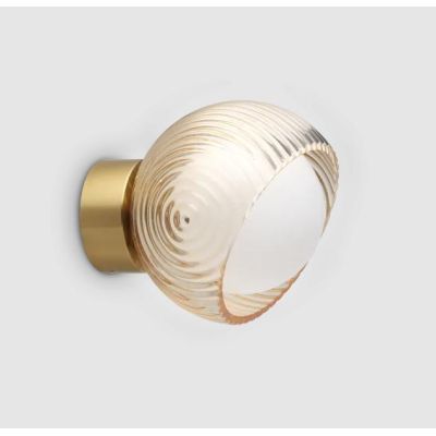 PICCOLA APPLIQUE A SFERA 2 MISURE IN METALLO NERO E OTTONE LAMPADINA ATTACCO G9 E E27 DESIGN MODERNO