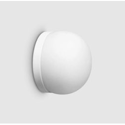 PICCOLA APPLIQUE IN VETRO BIANCO SOFFIATO D10 CM MODERNA LAMPADINA GX53 INCLUSA