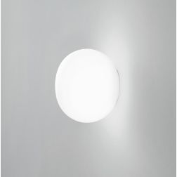 APPLIQUE A SFERA D15 CM IN VETRO BIANCO SOFFIATO MODERNA LAMPADINA G9 INCLUSA 2