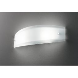 ALI LAMPADA DA PARETE IN VETRO BIANCO ACIDATO LARGHEZZA 45 CM LAMPADINE 2XE27 DESIGN MODERNO