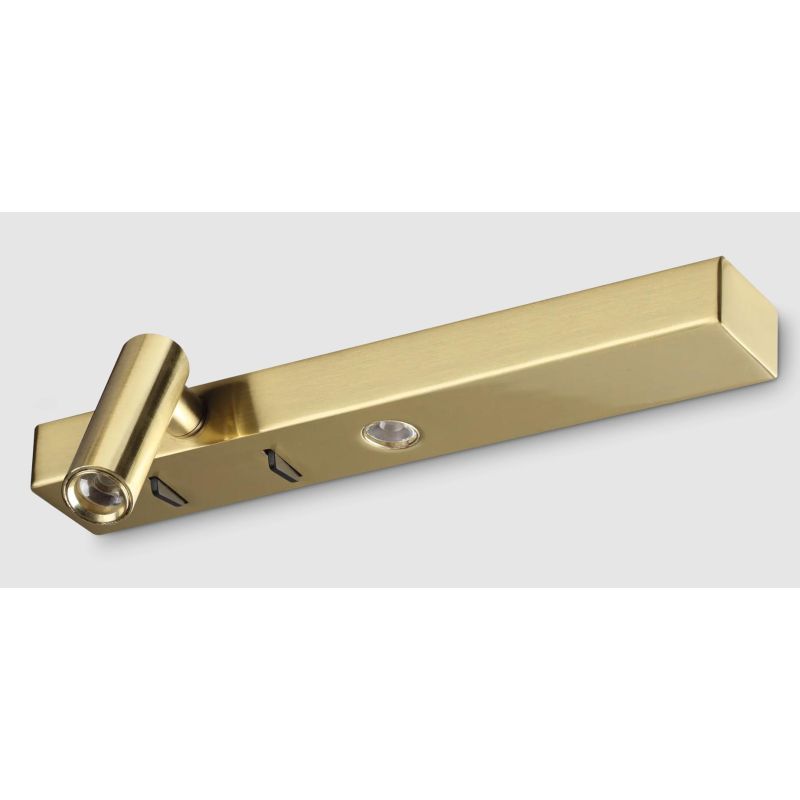 BONNE NUIT APPLIQUE LATO SINISTRO CON FARETTO ORIENTABILE LED 6,5W LUCE 3000K LARGHEZZA 22 CM MODERNA