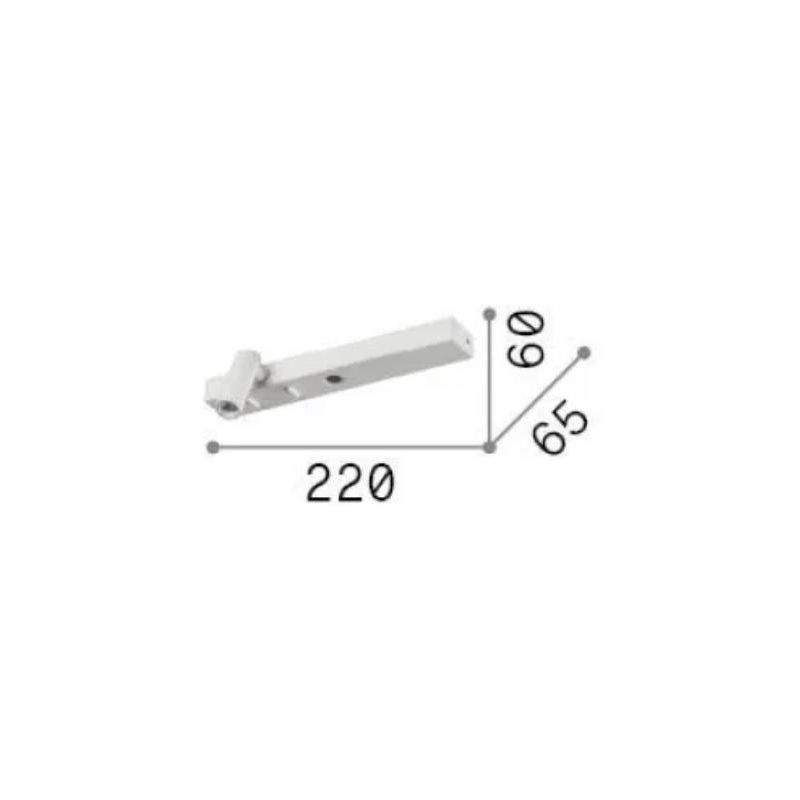 BONNE NUIT APPLIQUE LATO SINISTRO CON FARETTO ORIENTABILE LED 6,5W LUCE 3000K LARGHEZZA 22 CM MODERNA