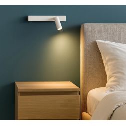 BONNE NUIT APPLIQUE LATO DESTRO CON FARETTO ORIENTABILE LED 6,5W LUCE 3000K LARGHEZZA 22 CM MODERNA 2