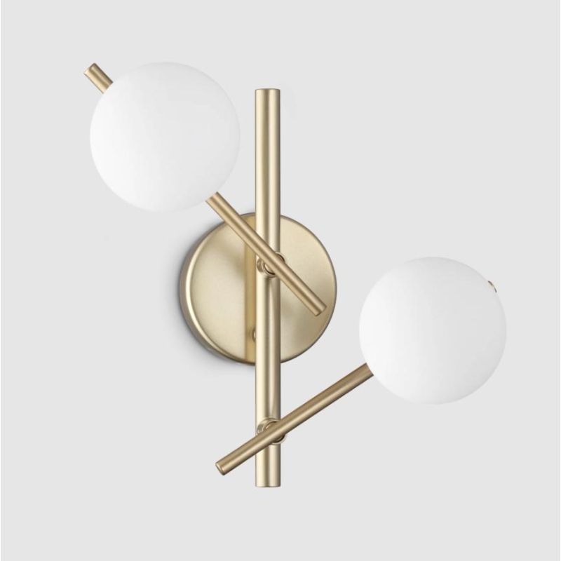 LAMPADA DA PARETE 2 LUCI IN METALLO BIANCO,NERO E ORO DIFFUSORI IN VETRO BIANCO LAMPADINE G9 INCLUSE