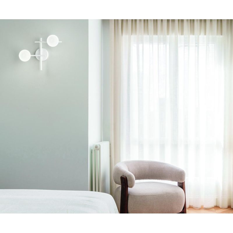 LAMPADA DA PARETE 2 LUCI IN METALLO BIANCO,NERO E ORO DIFFUSORI IN VETRO BIANCO LAMPADINE G9 INCLUSE