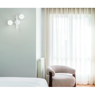 LAMPADA DA PARETE 2 LUCI IN METALLO BIANCO,NERO E ORO DIFFUSORI IN VETRO BIANCO LAMPADINE G9 INCLUSE