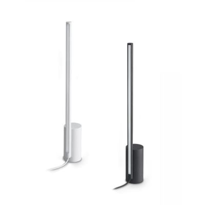 LAMPADA DA TAVOLO IN METALLO BIANCO O NERO CON BASE ROTONDA LED 12W LUCE 3000K DIMMERABILE