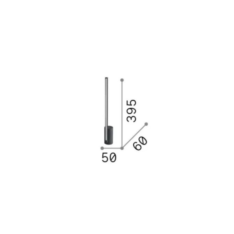 LAMPADA DA TAVOLO IN METALLO BIANCO O NERO CON BASE ROTONDA LED 12W LUCE 3000K DIMMERABILE