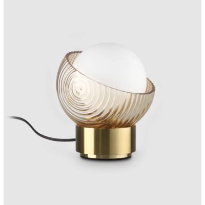 LAMPADA DA TAVOLO IN 2 MISURE METALLO NERO E OTTONE LAMPADINA G9 INCLUSA DESIGN MODERNO