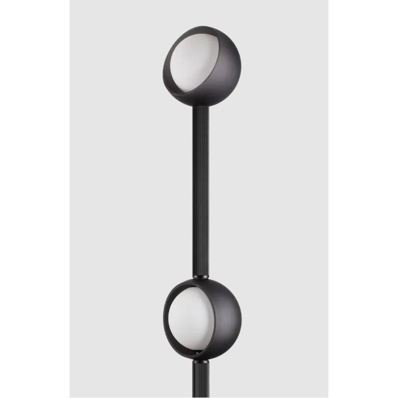 PIANTANA A LED 11W LUCE 3000K H170 CM METALLO NERO E OTTONE  DESIGN MODERNO