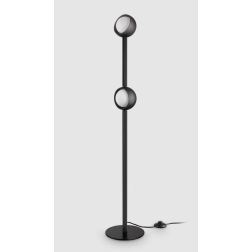 PIANTANA A LED 11W LUCE 3000K H170 CM METALLO NERO E OTTONE  DESIGN MODERNO