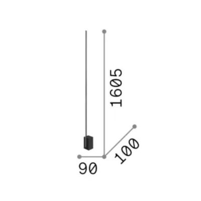 PIANTANA IN METALLO BIANCO O NERO CON BASE QUADRATA LED 24W LUCE 3000K DIMMERABILE MODERNA