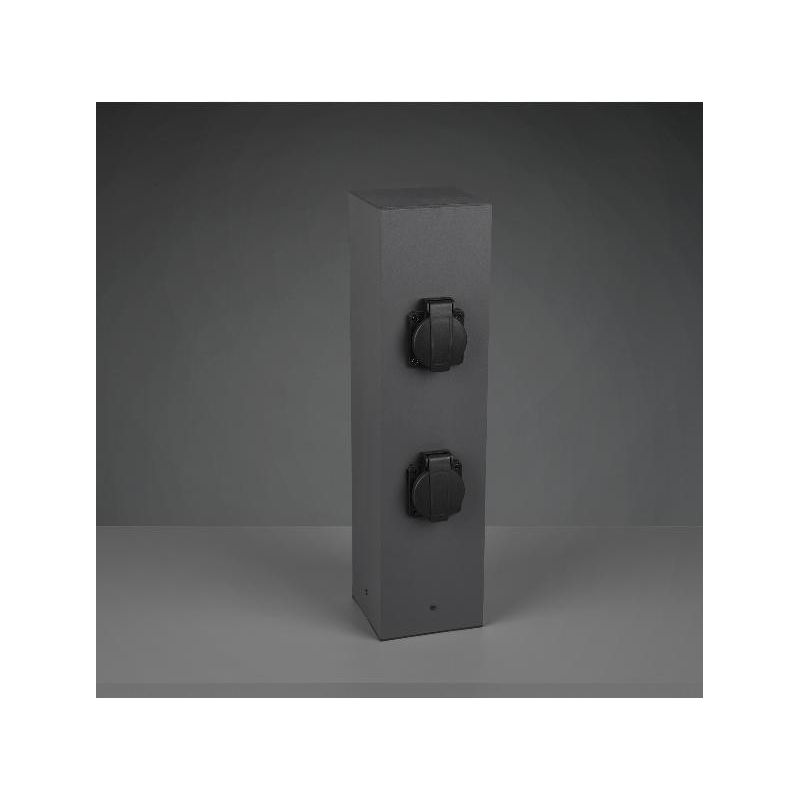 9964-42 COLONNINA DA ESTERNO 4 ATTACCHI SCHUKO IP44 ALLUMINIO COL ANTRACITE H40 TRIO LIGHTING - Cristalensi Shop Online