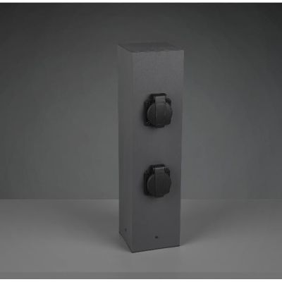 9964-42 COLONNINA DA ESTERNO 4 ATTACCHI SCHUKO IP44 ALLUMINIO COL ANTRACITE H40 TRIO LIGHTING - Cristalensi Shop Online