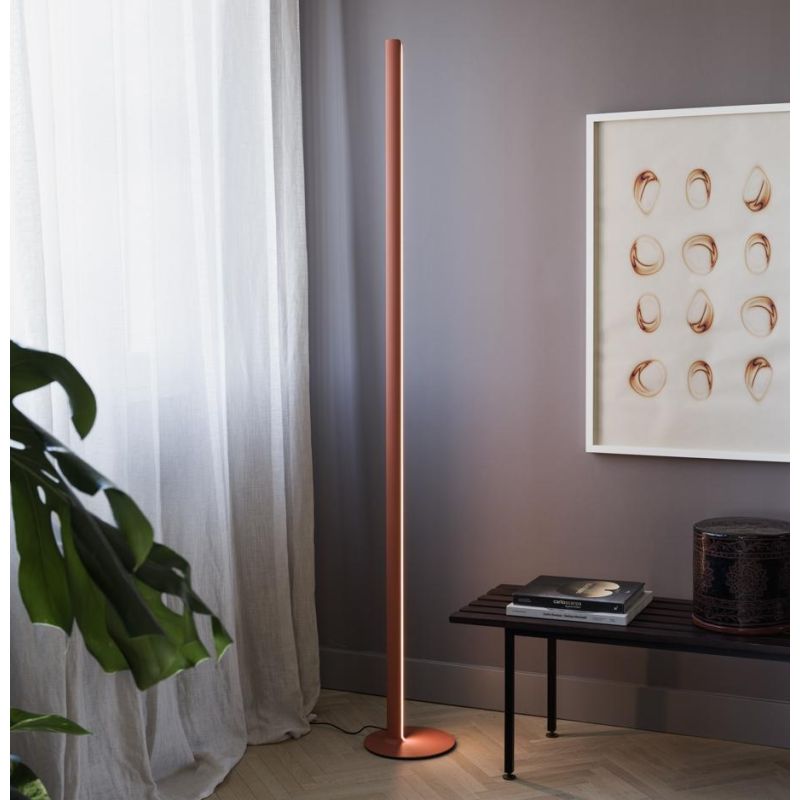 LAMPADA DA TERRA IN ALLUMINIO 9 COLORI LED 50W LUCE 3000K DIMMERABILE ALTEZZA 190 CM DESIGN MODERNO