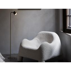 PIANTANA MODERNA BIANCA, NERA E OTTONE DIFFUSORE ORIENTABILE ALTEZZA 120 CM LAMPADINA GX53 INCLUSA