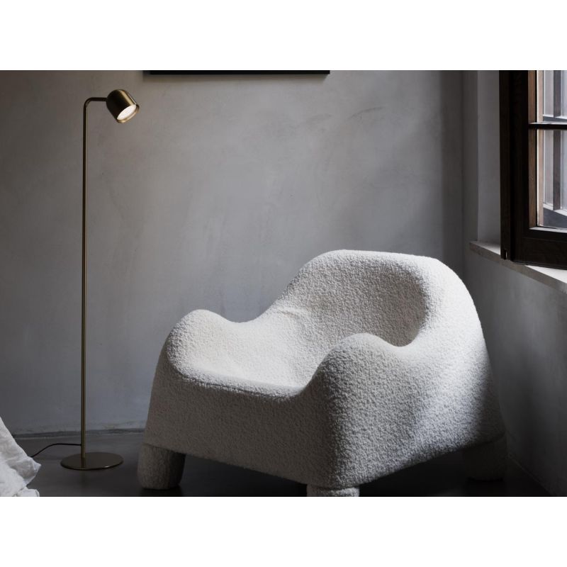 PIANTANA MODERNA BIANCA, NERA E OTTONE DIFFUSORE ORIENTABILE ALTEZZA 120 CM LAMPADINA GX53 INCLUSA